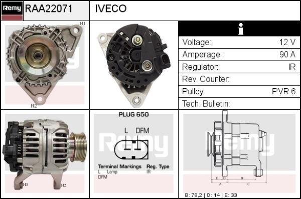 DELCO REMY Ģenerators RAA22071